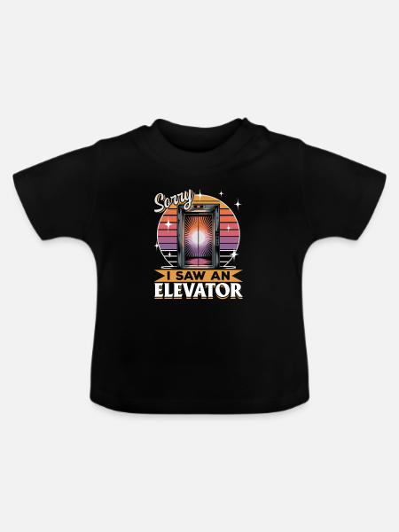 Elevator toddler & kids - Baby Bio-T-Shirt mit Rundhals - Schwarz