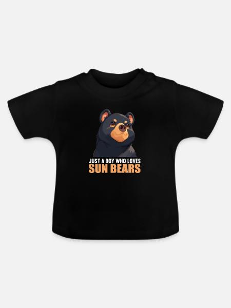Sun Bear Malaienbär - Baby Bio-T-Shirt mit Rundhals - Schwarz
