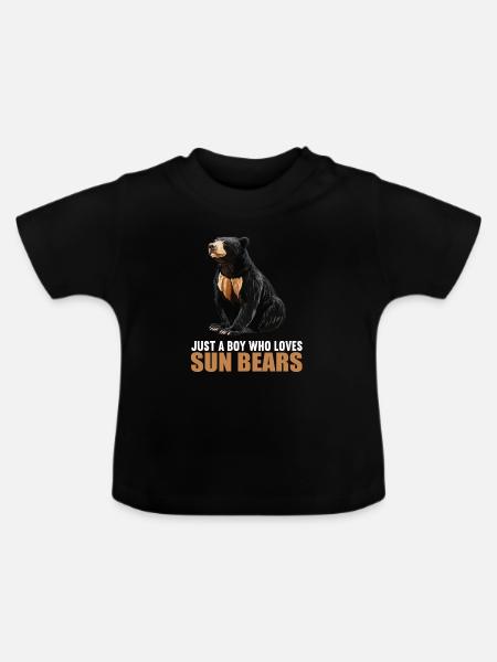 Sun Bear Malaienbär - Baby Bio-T-Shirt mit Rundhals - Schwarz
