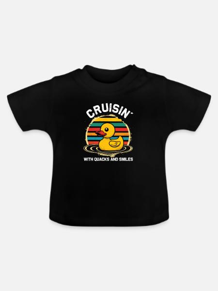 Gummienten-Crew genießt Kreuzfahrt - Baby Bio-T-Shirt mit Rundhals - Schwarz