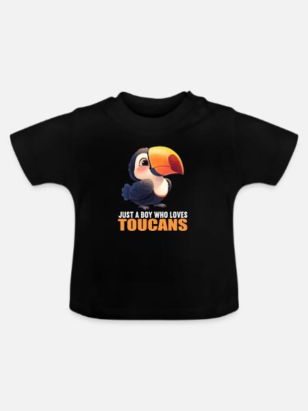 Tukane Tukan - Baby Bio-T-Shirt mit Rundhals - Schwarz