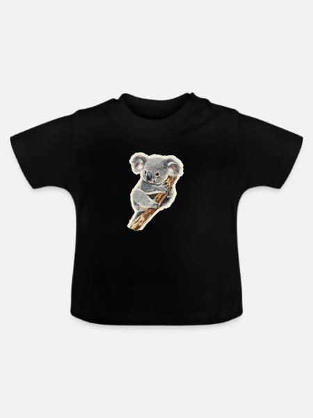 Koala - Baby Bio-T-Shirt mit Rundhals - Schwarz