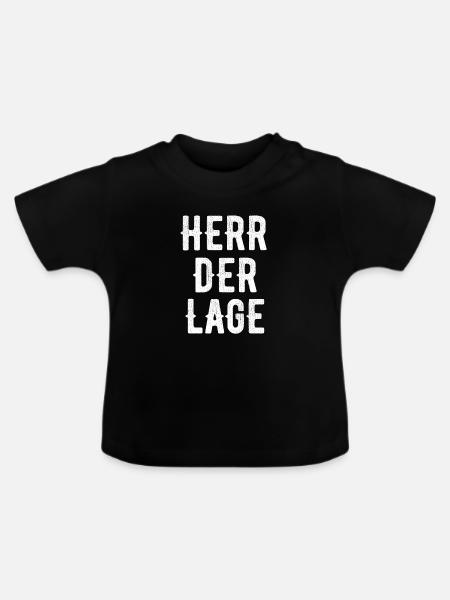 Herr der Lage - Baby Bio-T-Shirt mit Rundhals - Schwarz