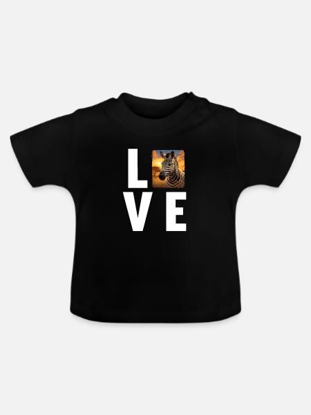 Zebras Zebra - Baby Bio-T-Shirt mit Rundhals - Schwarz
