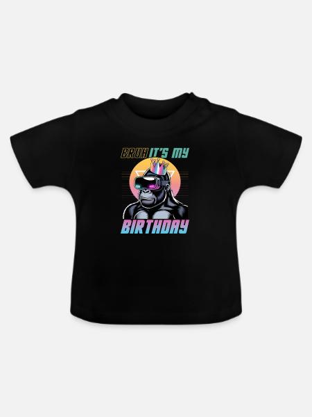 Birthday Gamer VR - Baby Bio-T-Shirt mit Rundhals - Schwarz