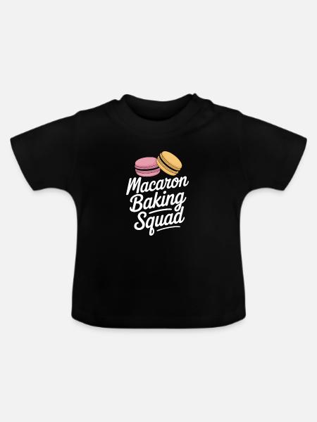 Macaron Französische Desserts - Baby Bio-T-Shirt mit Rundhals - Schwarz