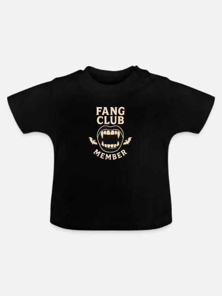 Fang Club Mitglied, Lustiges Halloween - Baby Bio-T-Shirt mit Rundhals - Schwarz