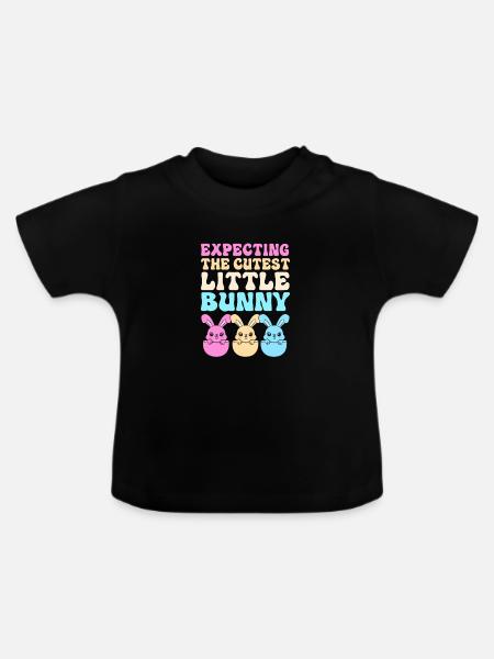 Gender Reveal Ostern Werdende Mutter - Baby Bio-T-Shirt mit Rundhals - Schwarz