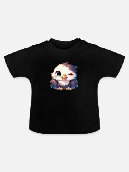 Adler - Baby Bio-T-Shirt mit Rundhals - Schwarz