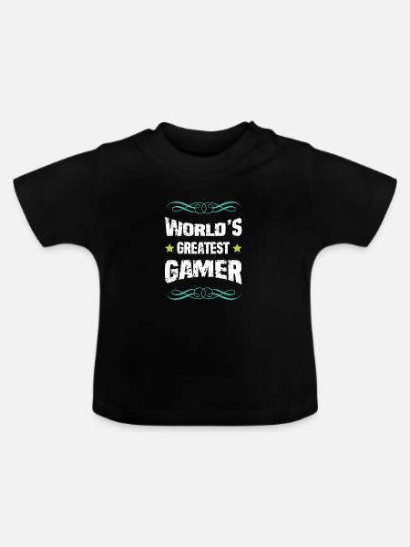 Weltbester Gamer – Distressed Design - Baby Bio-T-Shirt mit Rundhals - Schwarz