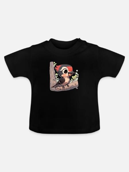 Spechte Specht - Baby Bio-T-Shirt mit Rundhals - Schwarz
