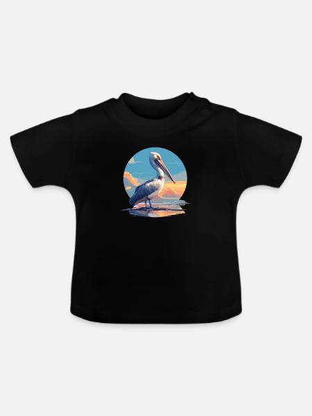 Pelikane Pelikan - Baby Bio-T-Shirt mit Rundhals - Schwarz