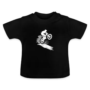 Energetic Mountainbike Art Cycling - Baby Organic T-Shirt with Round Neck - black - Front