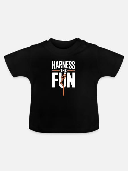 Klettern Bergsteigen Karabiner Bouldern - Baby Bio-T-Shirt mit Rundhals - Schwarz