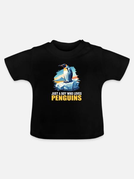 Pinguine Pinguin - Baby Bio-T-Shirt mit Rundhals - Schwarz
