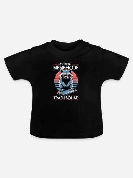 Funny Raccoon - Baby Bio-T-Shirt mit Rundhals - Schwarz