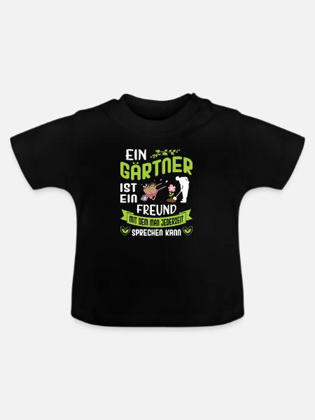 Garten Gärtner Gärtnern Gartenarbeit Gartenarbeit - Baby Bio-T-Shirt mit Rundhals - Schwarz
