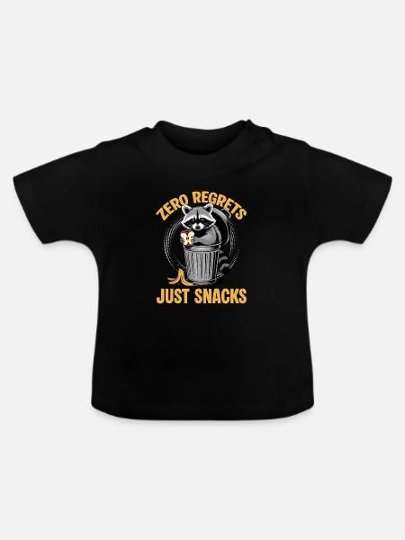Funny Raccoon - Baby Bio-T-Shirt mit Rundhals - Schwarz