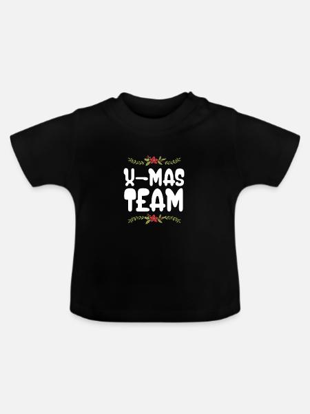 X-Mas Team - Baby Bio-T-Shirt mit Rundhals - Schwarz