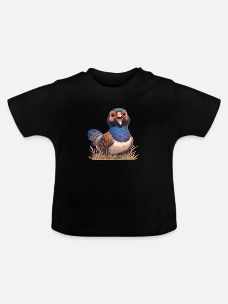 Fasane Fasan - Baby Bio-T-Shirt mit Rundhals - Schwarz