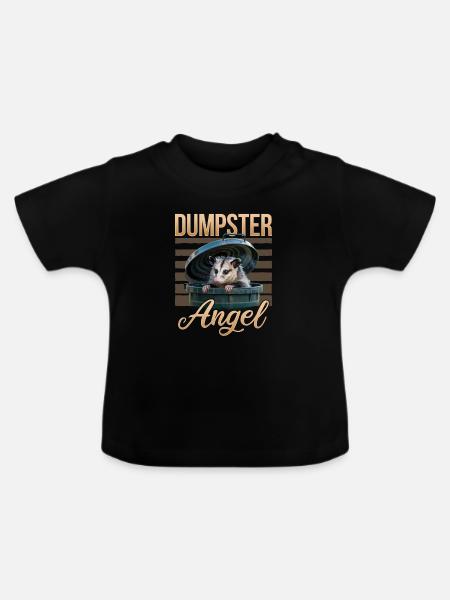 Funny Opossum - Baby Bio-T-Shirt mit Rundhals - Schwarz