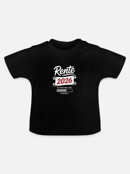 Rente 2026 Countdown - Baby Bio-T-Shirt mit Rundhals - Schwarz