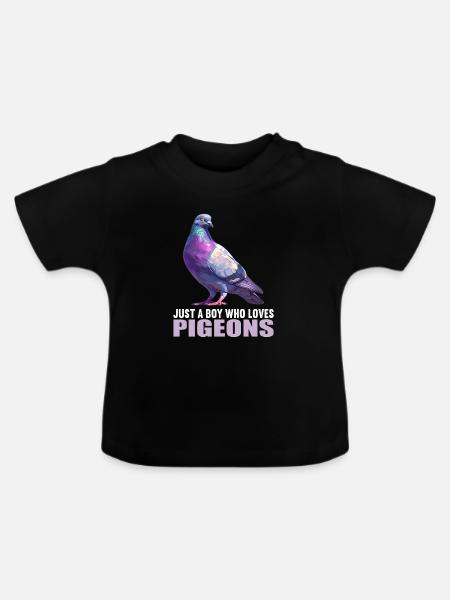 Tauben Taube - Baby Bio-T-Shirt mit Rundhals - Schwarz