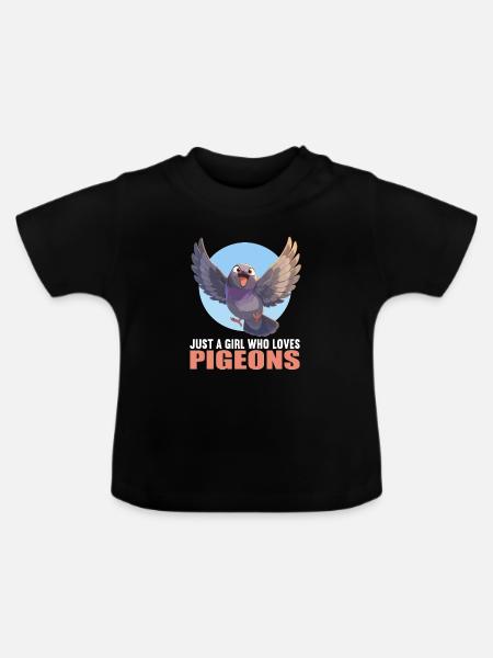 Tauben Taube - Baby Bio-T-Shirt mit Rundhals - Schwarz