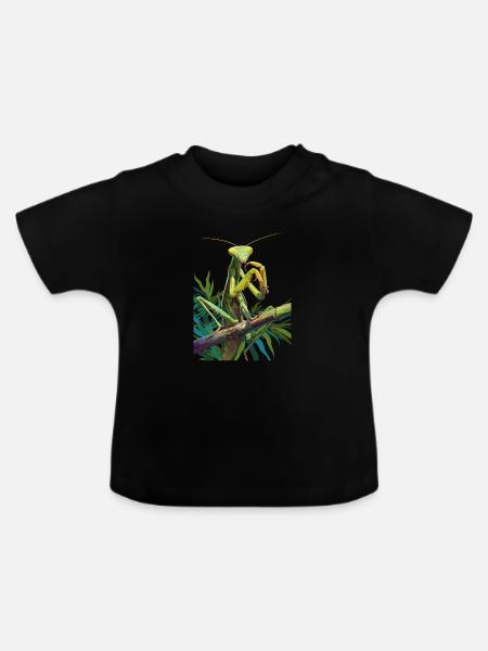 Gottesanbeterinnen Gottesanbeterin - Baby Bio-T-Shirt mit Rundhals - Schwarz