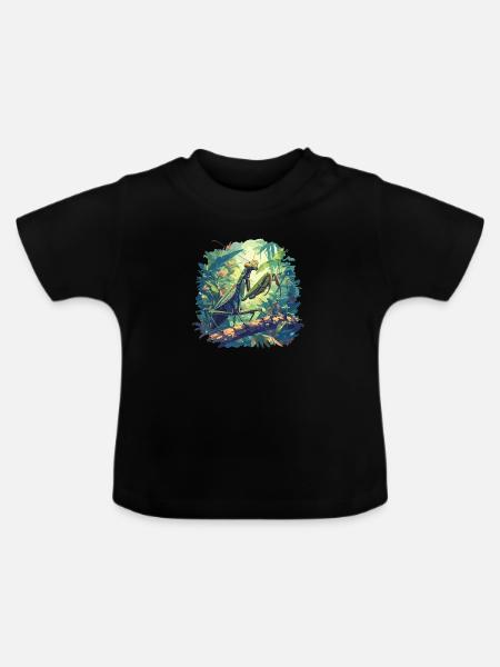 Gottesanbeterinnen Gottesanbeterin - Baby Bio-T-Shirt mit Rundhals - Schwarz