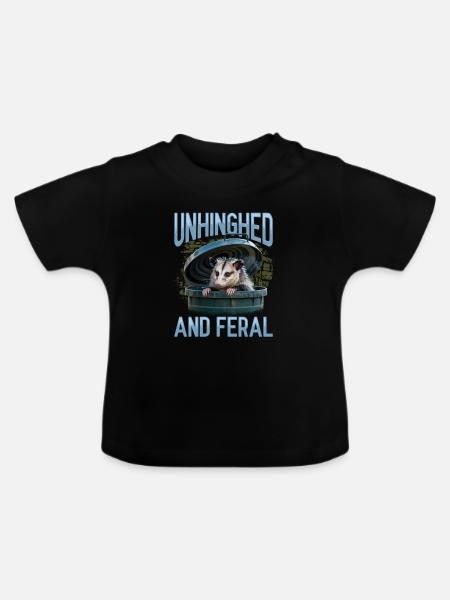 Funny Opossum - Baby Bio-T-Shirt mit Rundhals - Schwarz