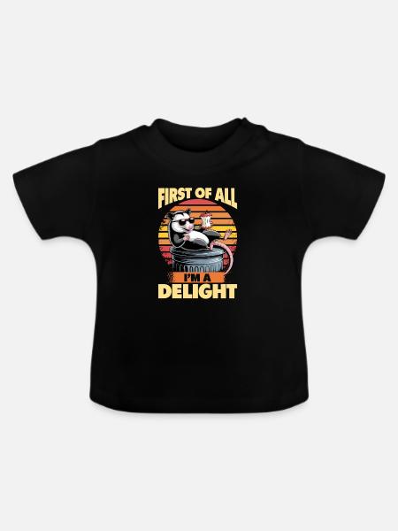 Funny Opossum - Baby Bio-T-Shirt mit Rundhals - Schwarz