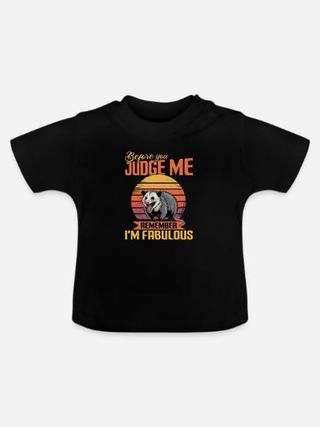 Funny Opossum - Baby Bio-T-Shirt mit Rundhals - Schwarz