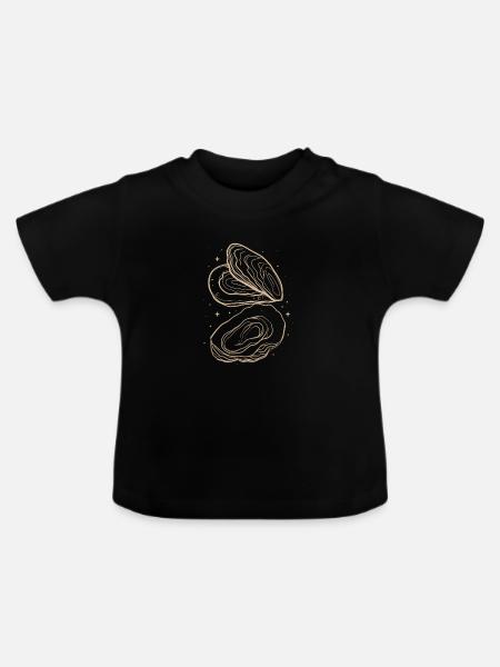 Austern - Baby Bio-T-Shirt mit Rundhals - Schwarz