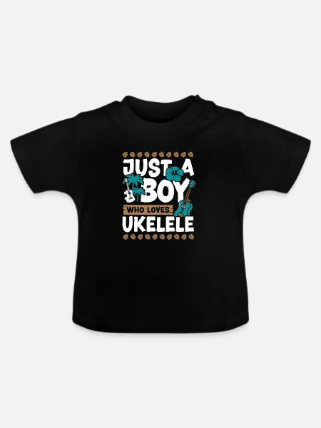 Hawaiian Ukulele Uke Boy Just A - Baby Bio-T-Shirt mit Rundhals - Schwarz