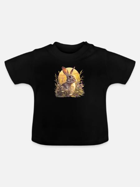 Hasen Hase - Baby Bio-T-Shirt mit Rundhals - Schwarz