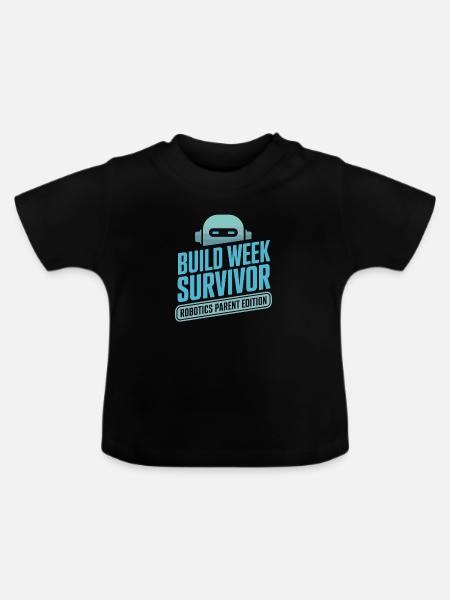Roboterteam-elterngeschenk - Baby Bio-T-Shirt mit Rundhals - Schwarz