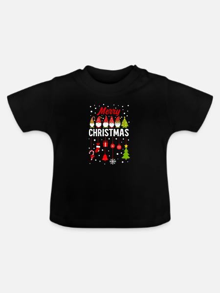 Gnome Weihnachtsschmuck Zauber - Baby Bio-T-Shirt mit Rundhals - Schwarz