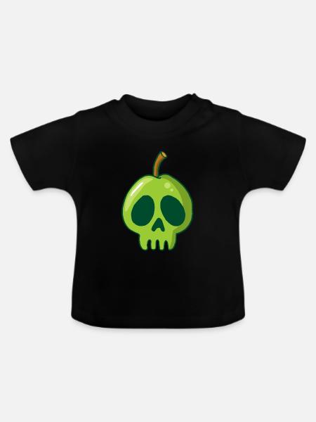 Apfelschädel - Baby Bio-T-Shirt mit Rundhals - Schwarz