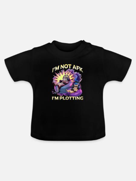 Funny Gaming Gamer Cat - Baby Bio-T-Shirt mit Rundhals - Schwarz