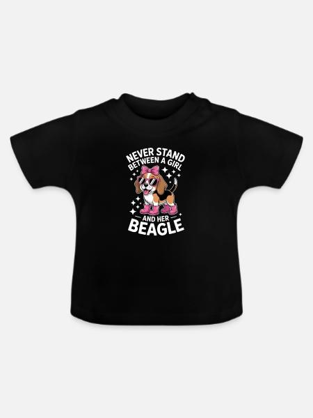 Beagle Sprüche Lustige Beagle Geschenk - Baby Bio-T-Shirt mit Rundhals - Schwarz