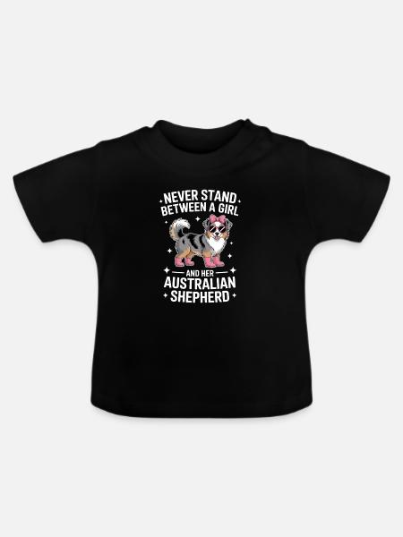 Australian Shepherd Spruch Shepherd Geschenk - Baby Bio-T-Shirt mit Rundhals - Schwarz