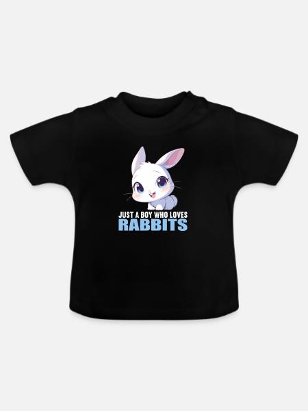 Hasen Hase - Baby Bio-T-Shirt mit Rundhals - Schwarz