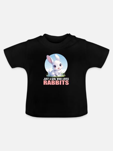 Hasen Hase - Baby Bio-T-Shirt mit Rundhals - Schwarz