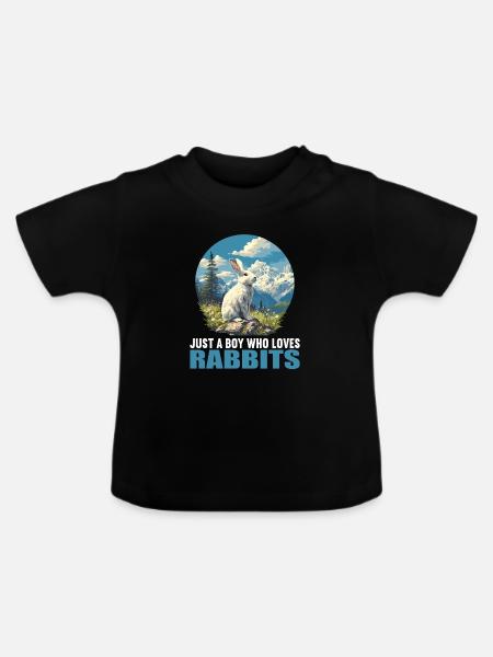 Hasen Hase - Baby Bio-T-Shirt mit Rundhals - Schwarz