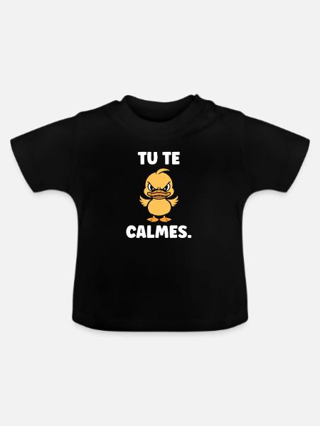 Wütende Ente: Beruhig dich - Baby Bio-T-Shirt mit Rundhals - Schwarz