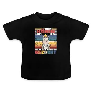 Game King computer game - Baby Organic T-Shirt with Round Neck - black - Front