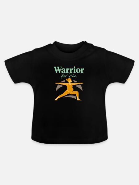 Vorgeburtliches Yoga Werdende Mutter - Baby Bio-T-Shirt mit Rundhals - Schwarz