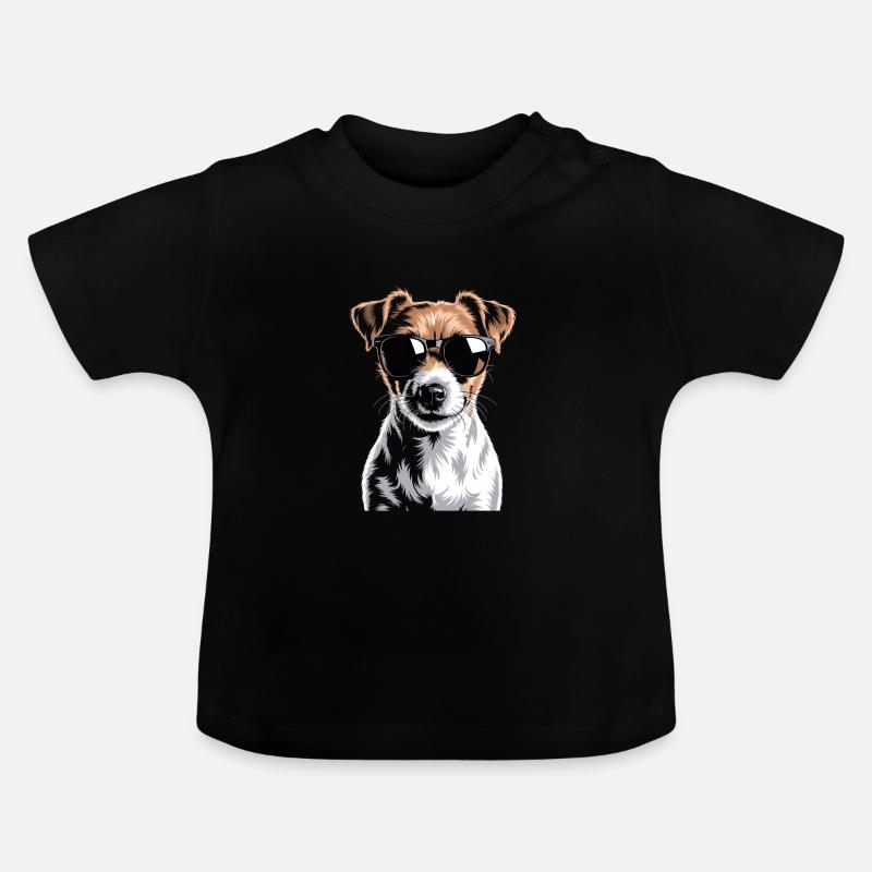 Jack Russell Terrier - Baby Bio-T-Shirt mit Rundhals - Schwarz