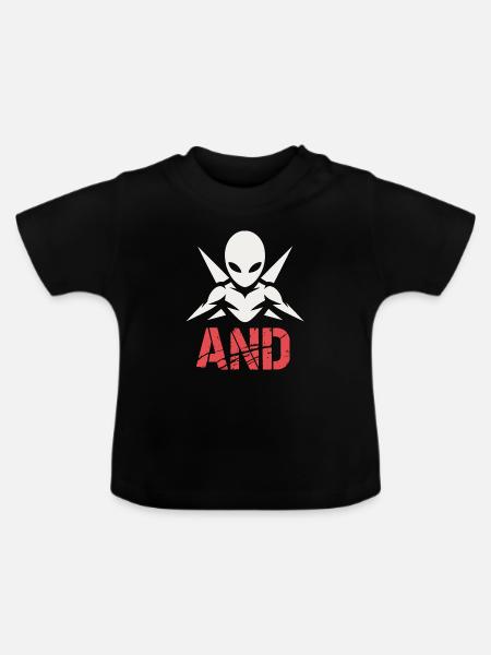 Alien Ninja Emblem - Baby Bio-T-Shirt mit Rundhals - Schwarz